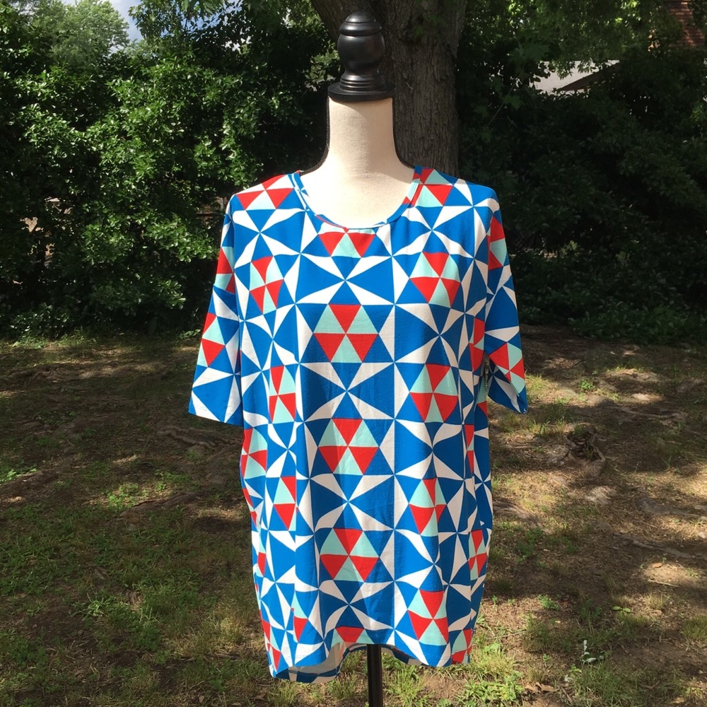 LuLaRoe · Irma Tunic Multicolor Triangles Sz XS